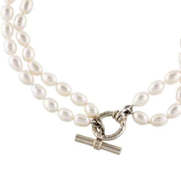 Slane & Slane Double Strand Pearl Choker Necklace - Picture 2 of 7